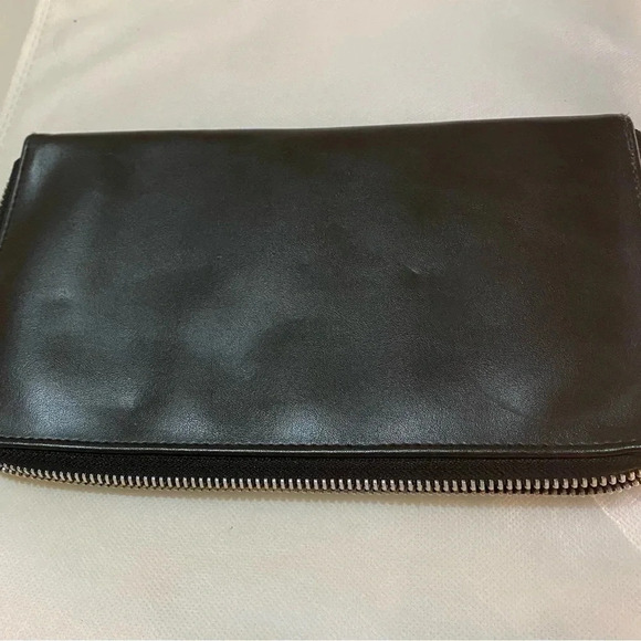 Marc Jacobs black leather clutch  wallet bag